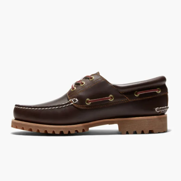 Timberland 3-Eye Lug Handsewn Boat Shoe Md Brown Full Grain
