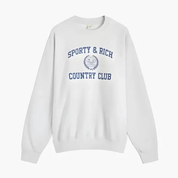 Sporty & Rich logo-print Cotton Sweatshirt  Heather Gray