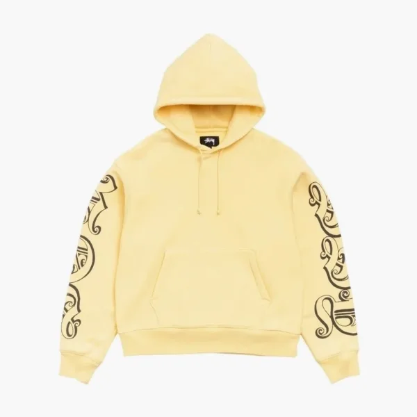 Stussy Motif Print Hoodie Yellow