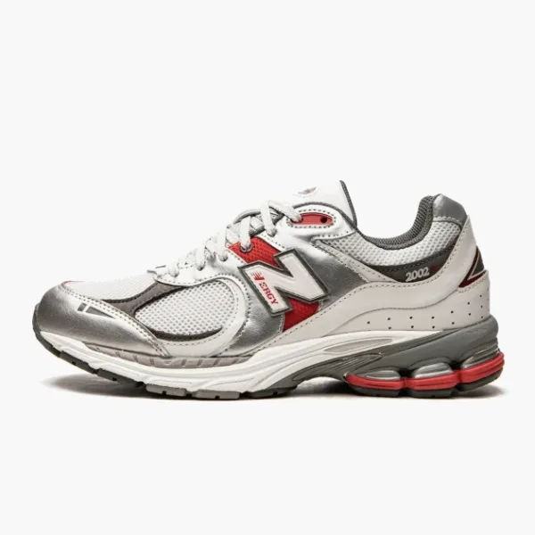 New Balance 2002r Silver Metalic Team Red