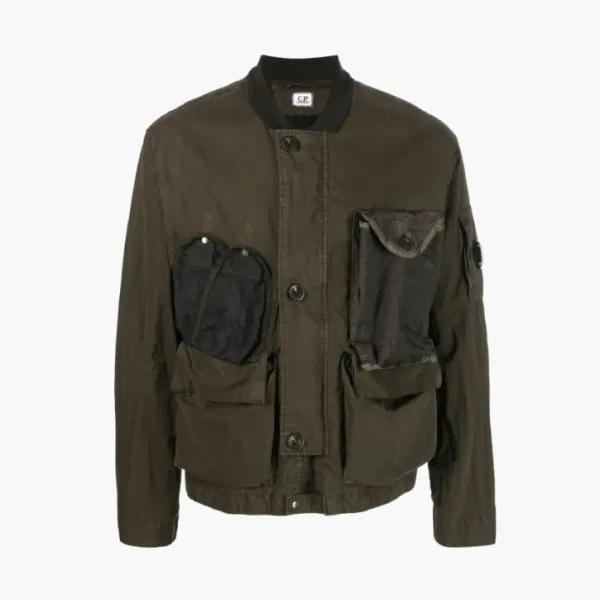 C.P. Company Cotton Blend Bomber Jacket Brown