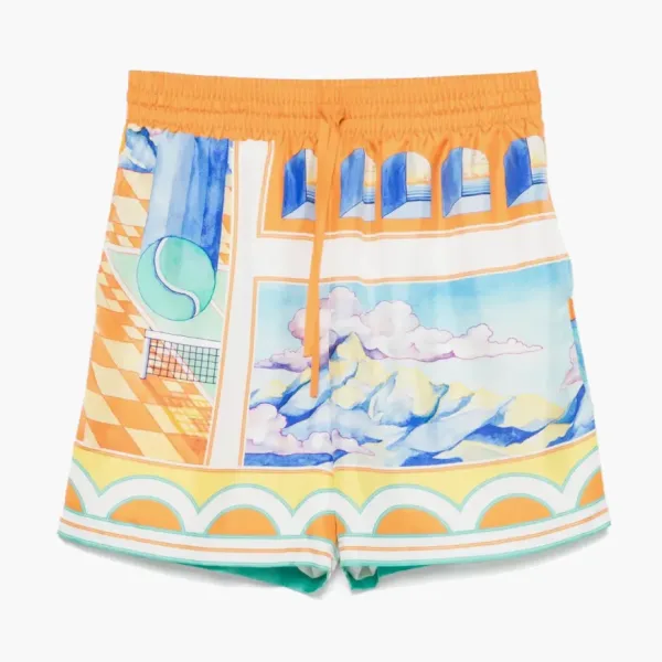 Casablanca Surreal Pool Shorts Orange