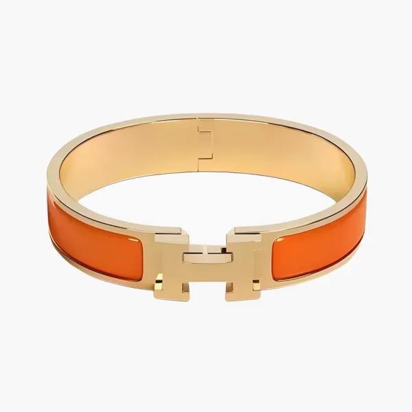 Hermes Enamel Clic H Bracelet Fresh Orange