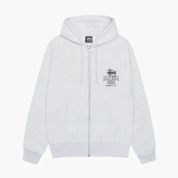 Stussy Cali Grown Zip Hoodie Ash Heather