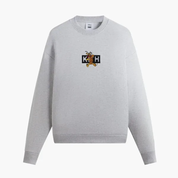 Kith For Mickey & Friends Cyber Monday Pluto Classic Logo Crewneck Light Heather Grey