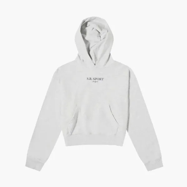 Sporty & Rich Sport Cropped Hoodie Heather Grey