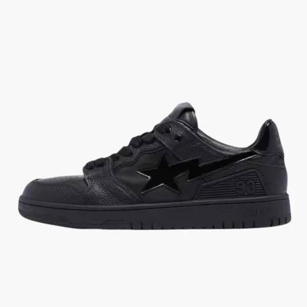 A Bathing Ape BAPE SK8 Sta Triple Black Patent Leather