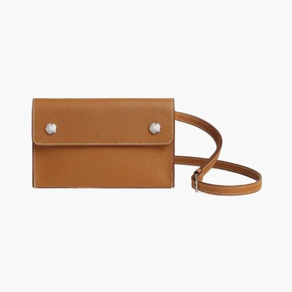 Hermesnap wallet Gold Brown
