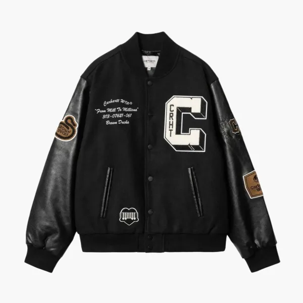Carhartt WIP Letterman Varsity Jacket Black