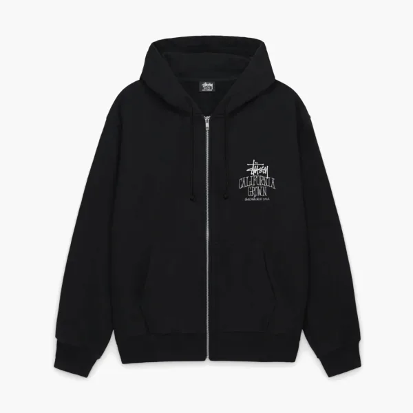 Stussy Cali Grown Zip Hoodie Black