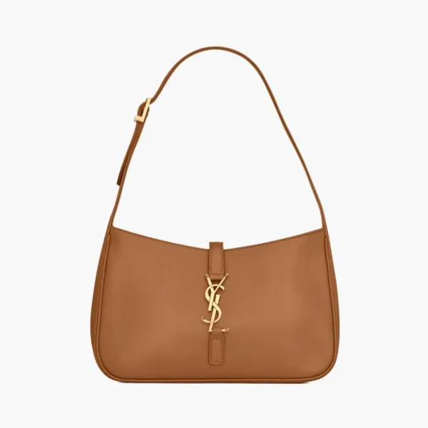 Saint Laurent Bronze Monogram Le 5 A 7 Hobo Bag in Smooth Leather Dune