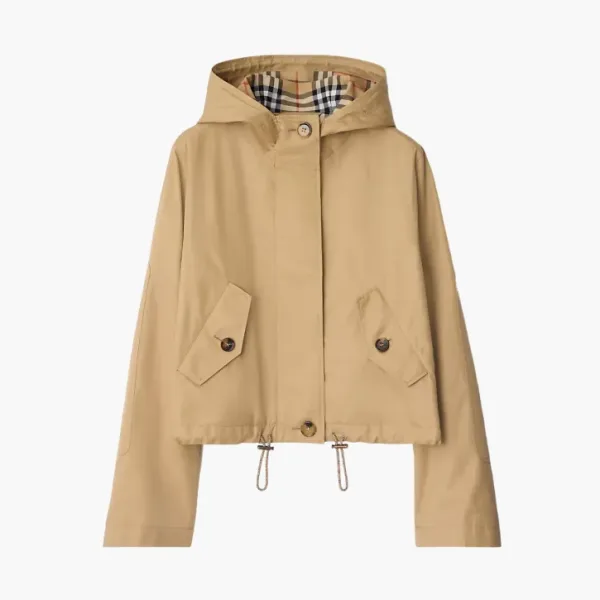 Burberry Short Gabardine Parka Brown