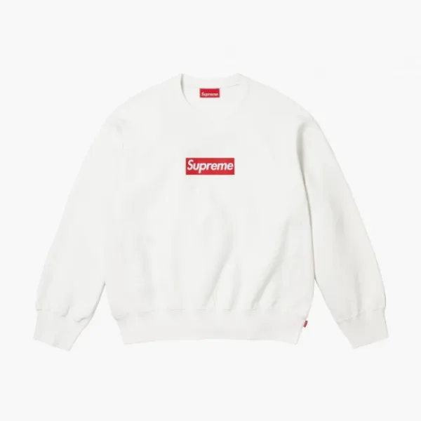 Supreme Washed Box Logo Crewneck White