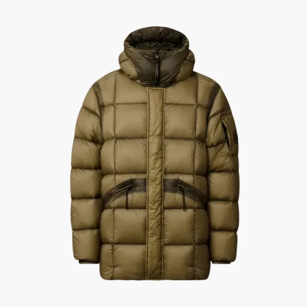 C.P. Company Shell Long Hooded Down Jacket Brown