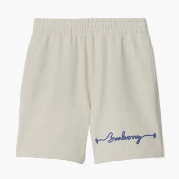 Burberry Knot Logo Cotton Shorts Sail
