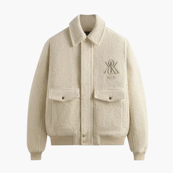 Kith Boucle Hawthorne Flight Jacket Sandrift