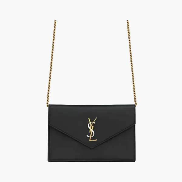 Saint Laurent Envelope logo-plaque shoulder bag Black