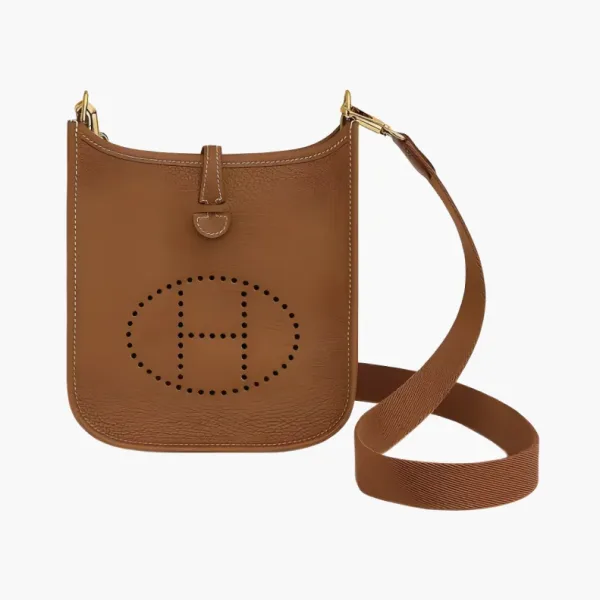 HERMES Brown Leather Shoulder Bag Brown