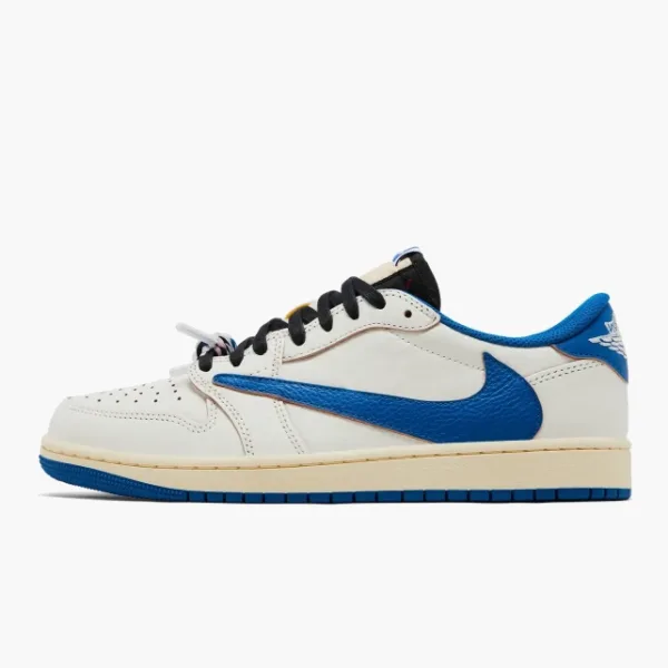 Air Jordan 1 Retro Low OG SP x Fragment Design x Travis Scott Sail Military Blue