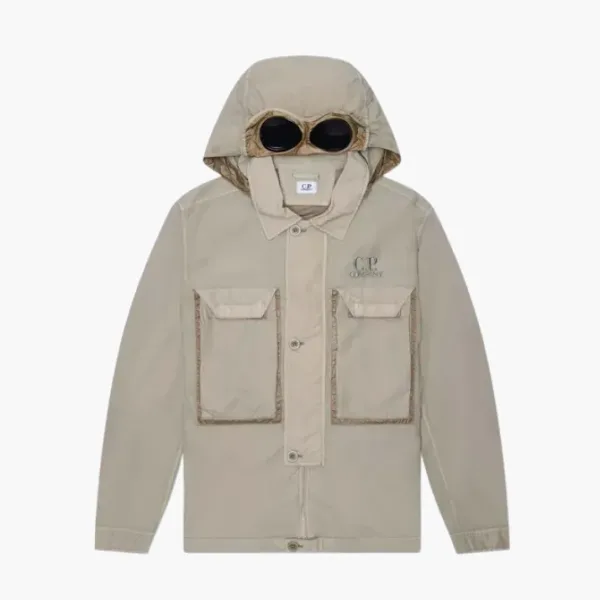 C.P. Company Men's Flatt Nylon Goggle Overshirt Grey