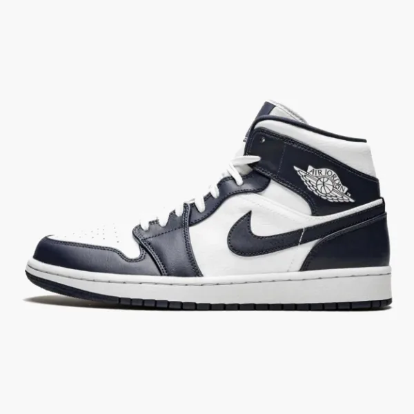 Air Jordan 1 Mid White Metallic Gold Obsidian