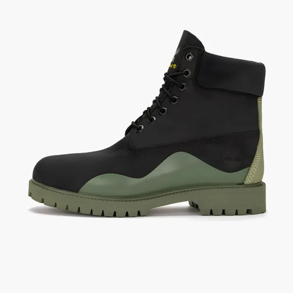 Timberland Heritage 6 Inch Waterproof Boot Black Nubuck with Green