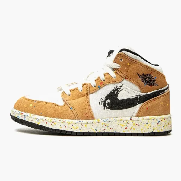 Air Jordan 1 Mid SE GS Brushstroke