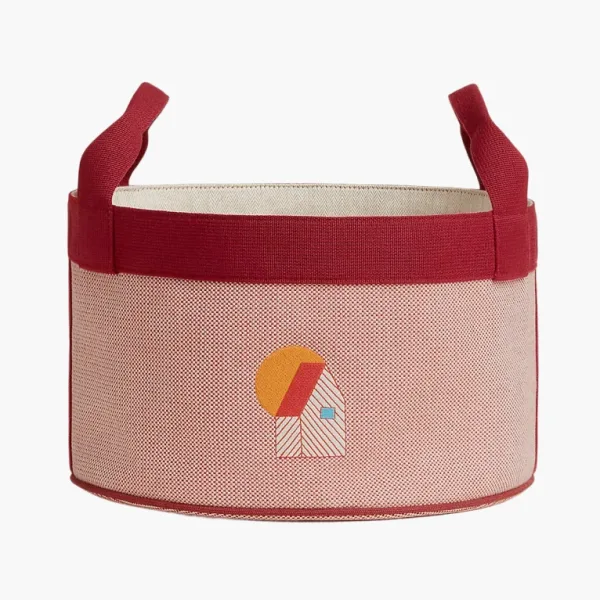 HERMES Bag Les Cabanes basket, small model Orange with Raspberry