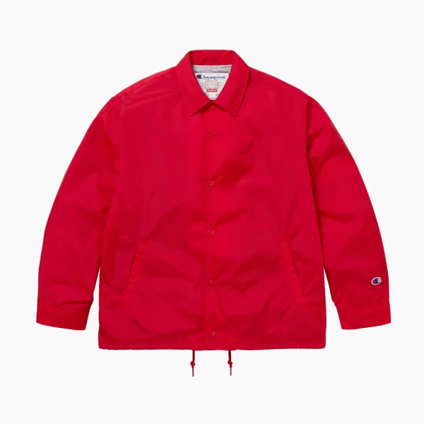 Supreme x Champion Coaches Jacket Red