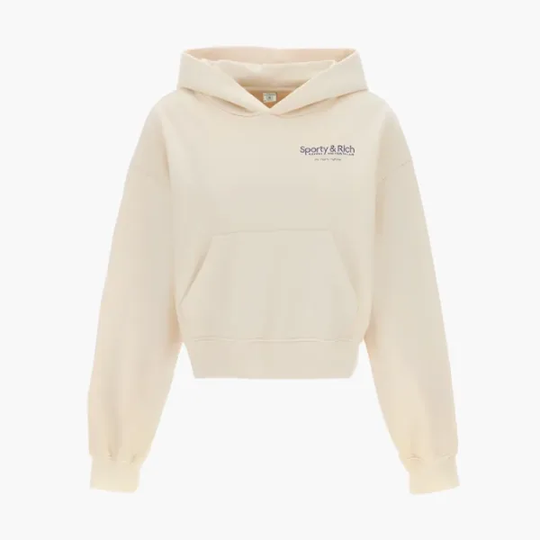 Sporty & Rich Club Women's Cropped Hoodie Beige
