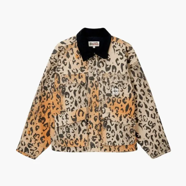 Stussy Washed Canvas Shop Jacket Leopard