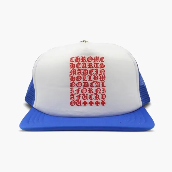 Chrome Hearts Eyechart Trucker Hat Blue