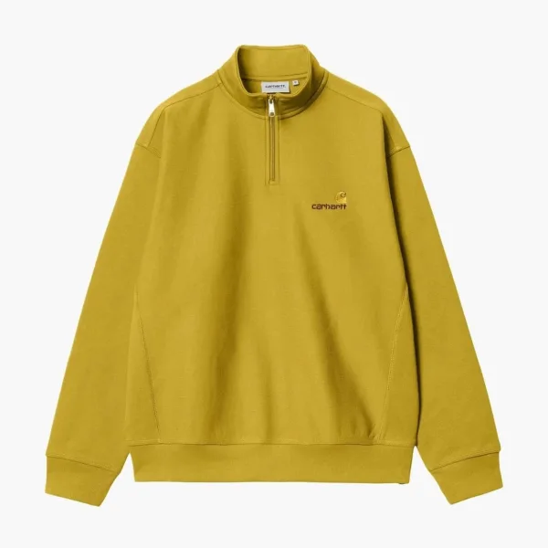 Carhartt WIP Half Zip American Script Sweatshirt Olive