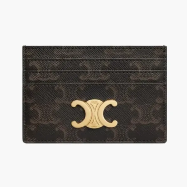 Celine Triomphe Canvas Card Holder Brown