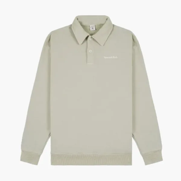 Spotyy & Rich Serif Cotton Polo Top Light Green