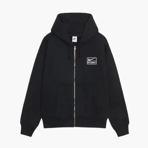 Stussy x Nike Stone Washed Fleece Zip Hoodie Black