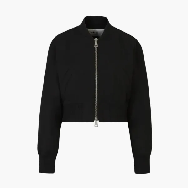 Ami Paris Zipped Bomber Jacket Black