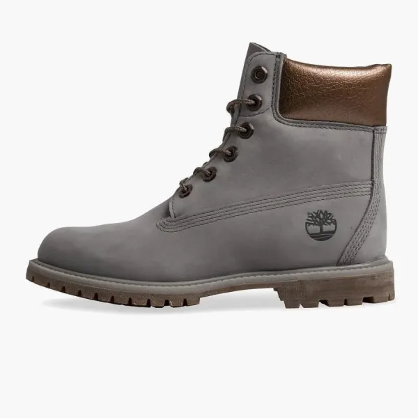 Timberland 6-Inch Premium Waterproof Boots WMNS Steeple Grey Waterbuck Gunmetal Metallic Collar