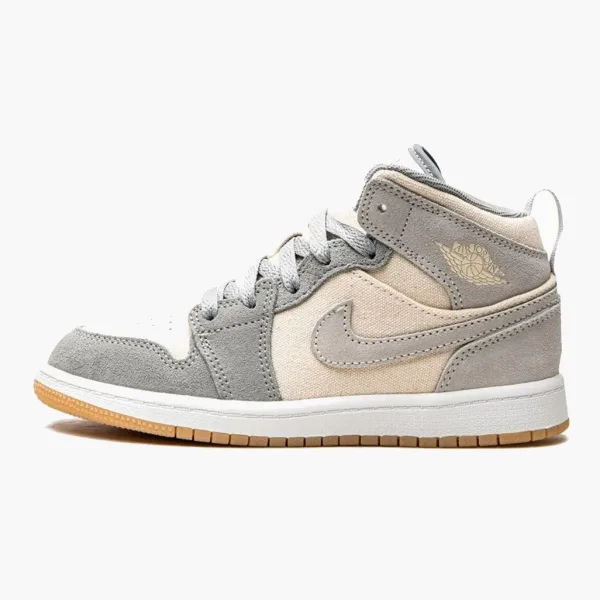 Air Jordan 1 Mid SE PS Coconut Milk Particle Grey