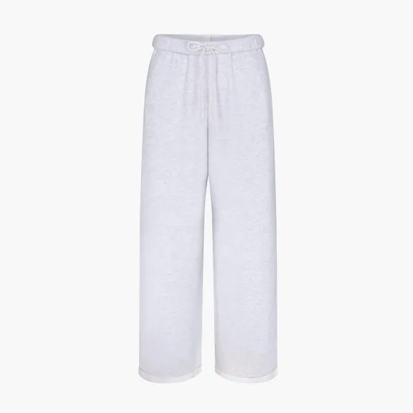 Skims Cotton Fleece Straight Leg Pant Light Heather Grey