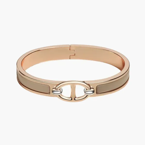 Hermes Mini Clic Chaine d'Ancre bracelet Milk Tea Gray