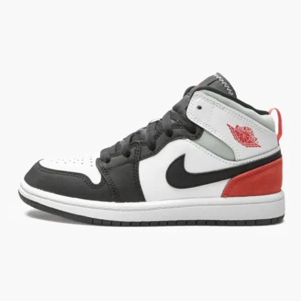 Air Jordan 1 Mid SE PS White Black Red Spruce