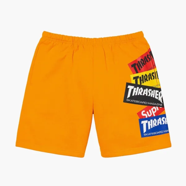 Supreme x Thrasher Multi Logo Sweatshort Gold