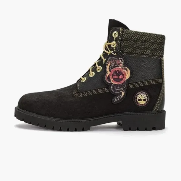 Timberland Lunar New Year 6 Inch Lace Up Boots Black Nubuck