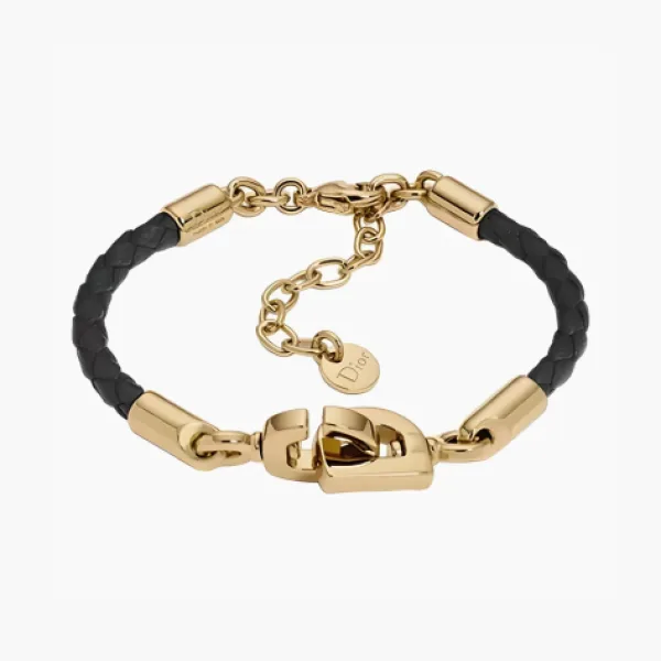 Dior Cow Leather Metal Bracelets WMNS Black/Gold