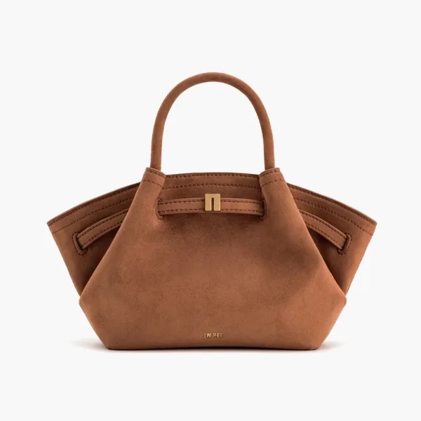JW PEI Hana Mini Faux Suede Tote Bag Brown