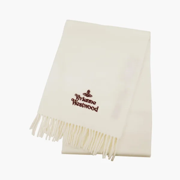 Vivienne Westwood Wool Knit Scarf White