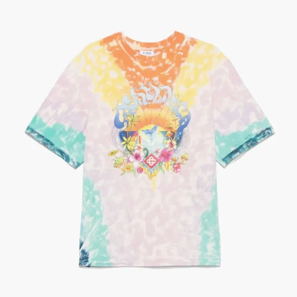 Casablanca Graphic Printing Cotton Short Sleeve T-Shirt MultiColor