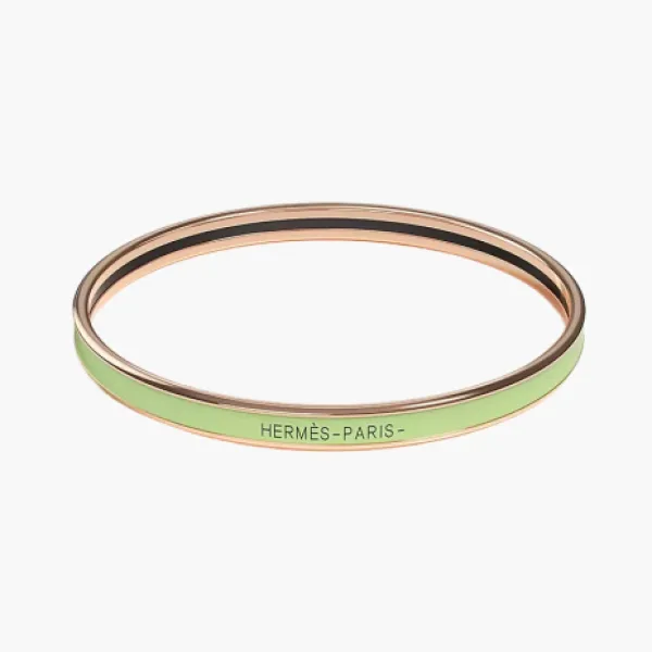 Hermès Enamel Bangles Unisex Green