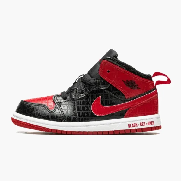 Air Jordan 1 Mid SS TD Black + Red = Bred